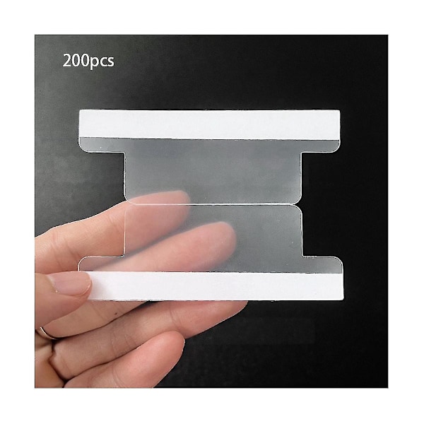 200 st självhäftande flikar, PP vikbara indexkort självhäftande plastindexetikett transparent halva