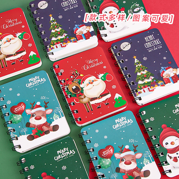 Student A7 Julkalender Spiralblock Bärbar Fickanteckningsbok Kontorsanteckningsblock Flip-Up Lösblad Julgåva  （4PCS） fruit popsicle