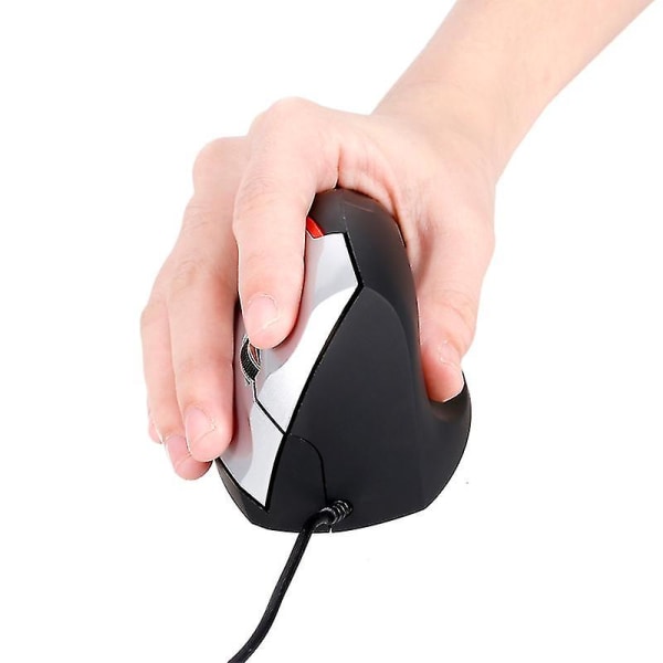 Vertikal Wired Mouse Ergonomisk Optisk 3 Key Gaming Office-mus för PC/laptop Svart