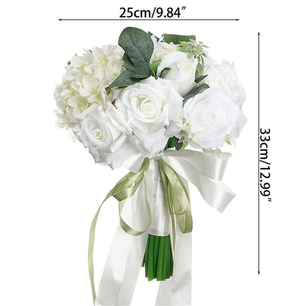Brudebukett til bryllup, kunstig blomsterbukett for brudepiker til kirken