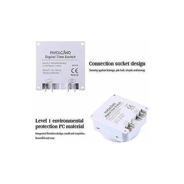 12V Elektronisk Timer Programmerbar LCD-Skjerm