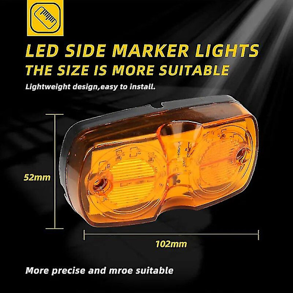 Billede LED-sidemarkørlys advarselsblinklys motorcykel baglygter 12v/24v trailer lastbil signal bremselampe ekstern indikatorlampe