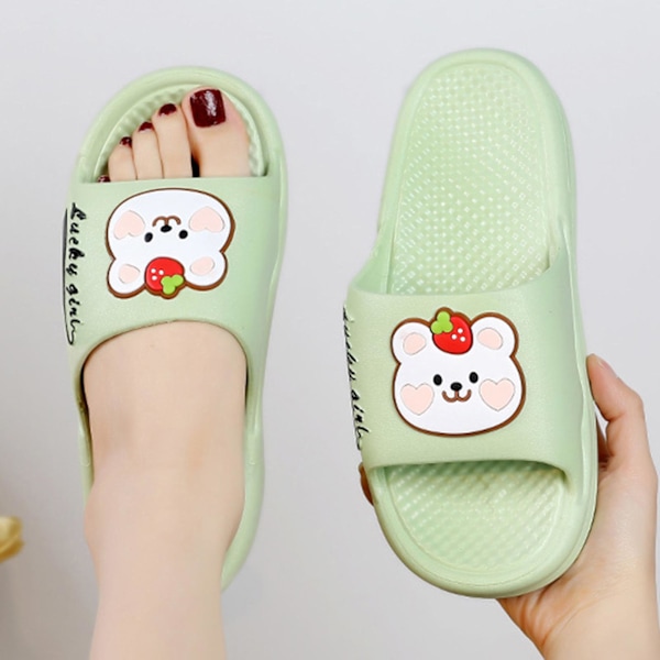 Anti-lugt kvindeslippers lette dameslippers egnet til camping indendørs gang green 37