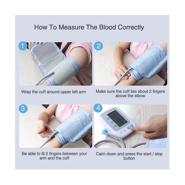 Bærbar digital overarm til måleværktøj Bærbar LCD digital tonometer blodtryksmåler