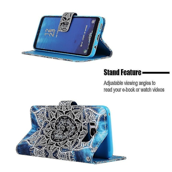Kompatibel med Samsung Galaxy S8 Fodral Läder Flip Plånboksfodral med Kortfack Hållare Stativ