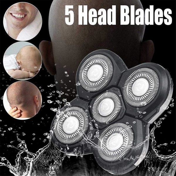 5d elektrisk rakapparat ersättningsblad Skalligt huvud Kompatibelt ersättningsblad skalligt huvud