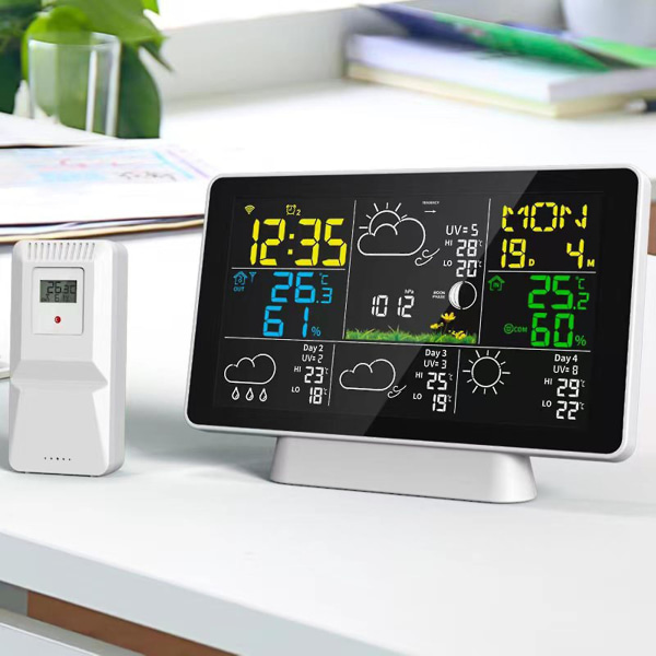 Svart Fredag Wifi Väderstation Trådlös Inomhus Utomhus Hygrometer Termometer Temperatur Luftfuktighet Display Monitor Digital Väder Kompatibelecast