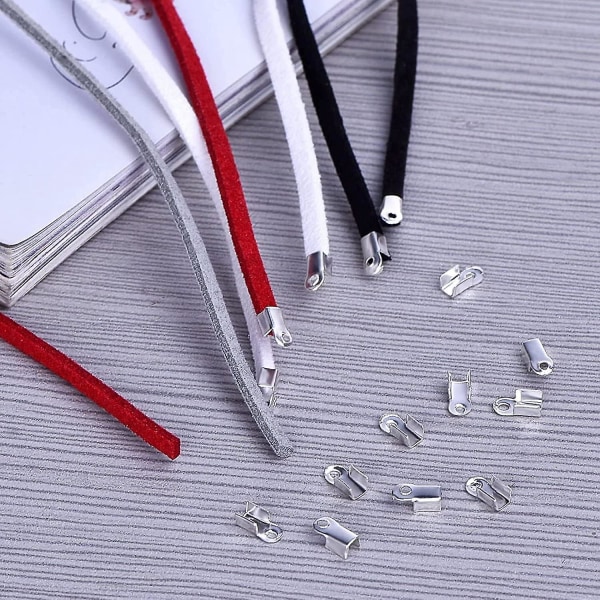 3 mm läderband i mockastil med 100 st silverfärgade snörändar, 1 meter, 20 färger (1 set, flerfärgad)