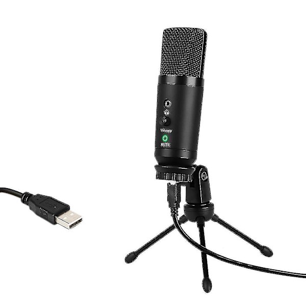 Usb-kondensatormikrofon til optagelse af stemme, voice-over og lydmedier