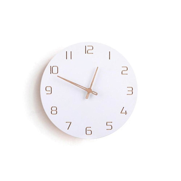 Nordisk 3D träväggklocka stor modern design heminredning sovrum tyst Oclock Nixie klocka vägg K