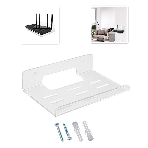 Wifi-router opbevaringshylde vægbeslag til hjem soveværelse stue kontor mini pc dvd-afspiller stand netværksforbindelsesbeslag