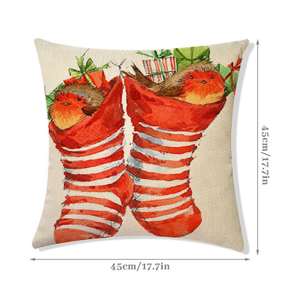 Juleputetrekk 45x45 for cm sett med 4 juletegn putetrekk til sofa