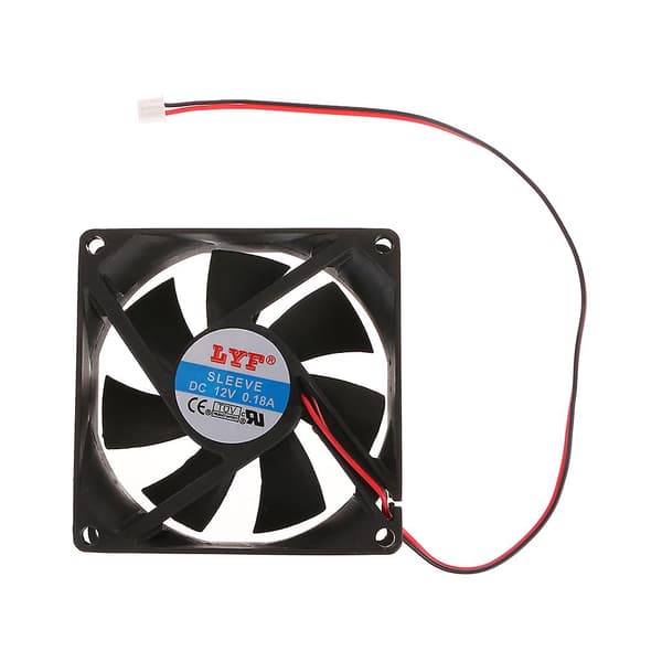 1 stk. til DC 12V 2-benet USB-stik til bærbar computer CPU-udstødningskøleventilator 80x80x25mm