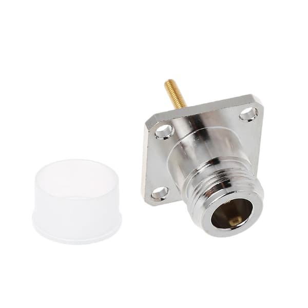 Messing N-hun stik med 4-huls flange montering chassis Rf-adapter lang S