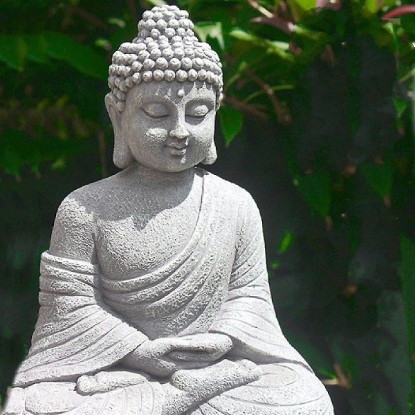 Vintage Hage Buddha Statue Innendørs Utendørs Hage Buddhisme Figur Skulptur Hjemmeinnredning Ornament