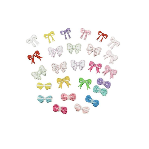 Sæt med 26, butterfly slips, tilfældig farve, smukke broderede patches til at stryge på og sy på til jakke, hat,