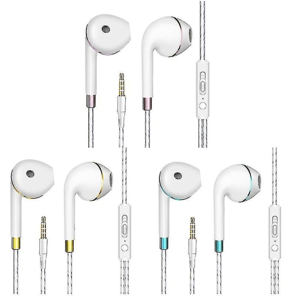 3,5 mm med mikrofon Super Bass Music In-ear Stereo Hodetelefoner