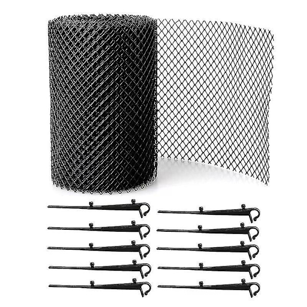 12 Metrin Kestävä Laadukas Rännikangas [+ Mukana 20 Koukkua + 2 Ruudukkoa 6m X 16cm] Katon Suojaus + Lehtien Suojaus. Suojaa PVC-Rännit Paremmin