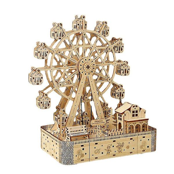 3D Träpussel DIY Modell Pariserhjul Pusselleksak Present Till Vuxna Och Tonåringar Jul/födelsedagspresent