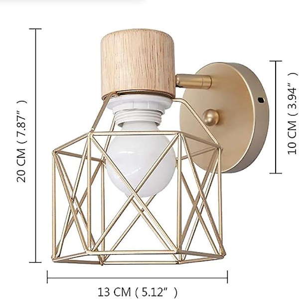 Artpad Wall Lamp Interior Wall Lamp Golden Lamp Bedroom Wall Lamp Cage Shade Retro Wall Sconce Industrial Wall Sconce Metal Ligh