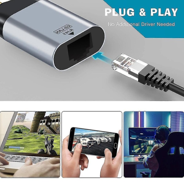USB-C-Ethernet-sovitin USB-C-RJ45-verkkomuunnin
