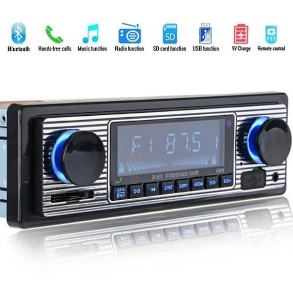 Bärbar Bilradio Handsfree Samtal Stereo Usb/aux Klassisk Stereo Ljud Fm Radio