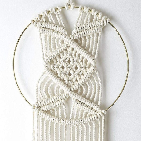 12 st 4 tum Macrame Hoops Ring Blommig Båge Hantverk Bågar Macrame