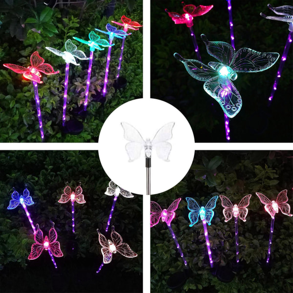 Holiday Ornaments Solenergi Akryl Butterfly Ground Insatt dekoration Led Lampa