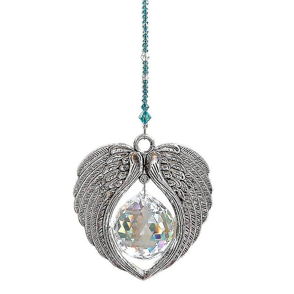 Krystall anheng engelvinger solfanger ornament - regnbuemaker for vinduer