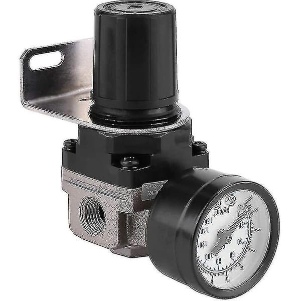 Lufttrycksregulator, Ar2000-02 G1/4 Luftdriven Kompressor med Mätare, 1/4\" Aluminiumlegering Lufttryck Justerbar-dg