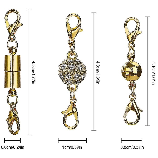Vabneer armbåndslåse 12 stykker smykkelåse Hummerlåse Smykker til fremstilling af armbånd halskæde (guld og sølv)