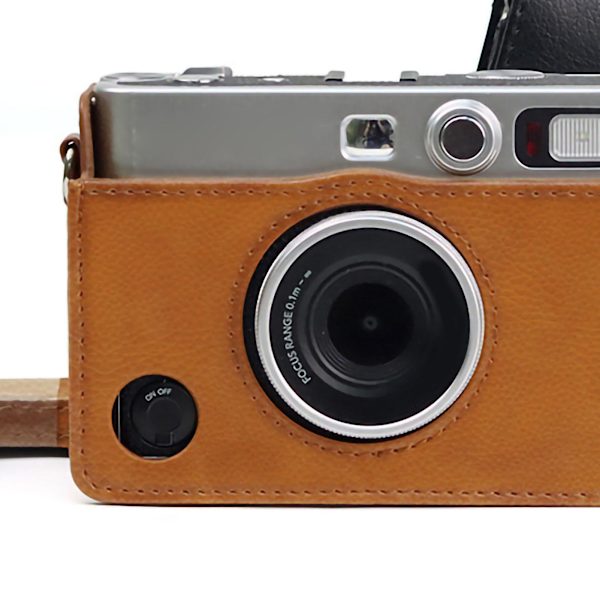 Retro PU-nahkainen kamerakassi Instax Mini -digitaalikameralle, ruskea