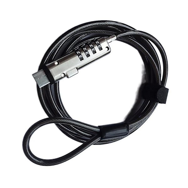 2 stk. Usb Notebook Laptop Kombinationslås Universal Sikkerhed Usb 4-cifret Kombinationslås Til Pc La