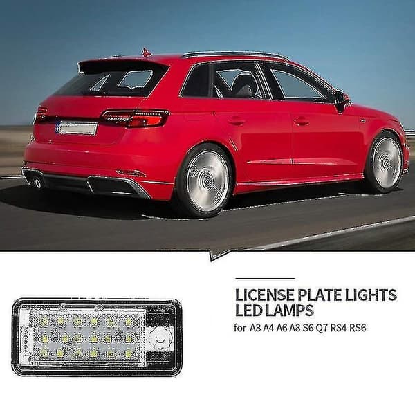 LED-nummerplåtslampa för bil, vit - A3 S3 8p A4 B6 B7 A5 A6 4f Q7 A8 S8 C6