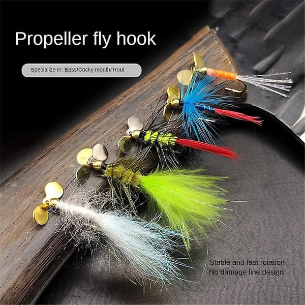 Fiskesnører BLF546 Propeller Fly Hook Luya Flufiske Kunstig Agnsnøre Fly Hook