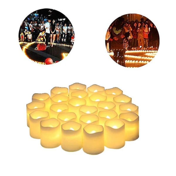 24 Pack Led Tea Lights Kynttilät Elektroninen Simulaatio Kynttilän Valot Hääjuhlat Pääsiäinen Halloween Xmas Sisustus