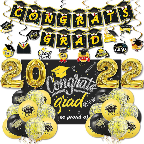 Gratulerer Graduation Party Set Dekoration Banner College Graduation Season
