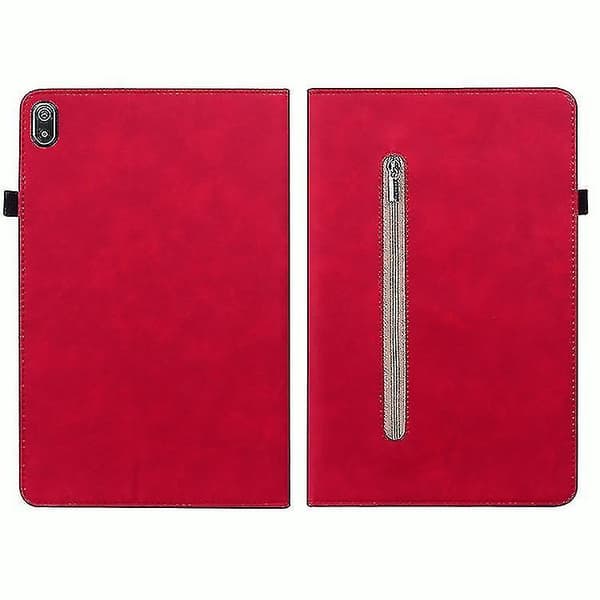 For Nokia T20 10.4 2021 Skin Feel Solid Color Zipper Læder Tablet Etui