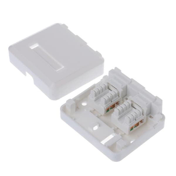 Skrivebords Jb Dobbelport Panel Ethernet-kabel Koblingsboks Med 2 Cat6 Moduler