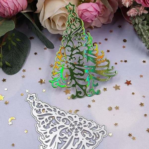 Juletræ Stjerne Stanseform Embossing Border Edge Metal Skærefunktion Til Diy Dekoration
