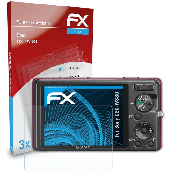 atFoliX 3x skyddsfolie kompatibel med Sony DSC-W380 Displayskyddsfolie klar