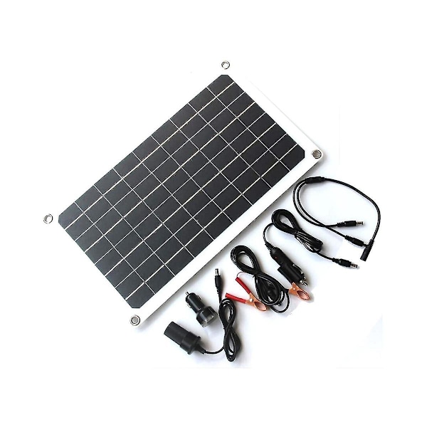 20w 12v Fleksibelt Solcellepanel Kit Dual Dc Port Utendørs Camping Lading Kit For Bil Rv Båt Batteri Mo