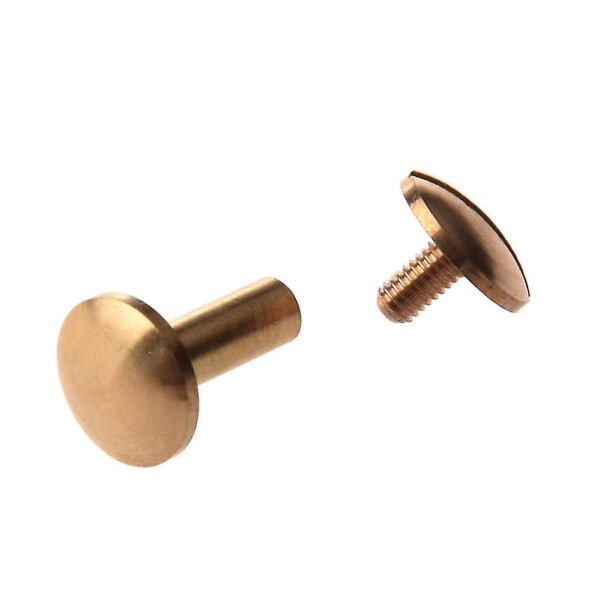 10x Arc Massiv Messing Knapskruen Stud Skrue Søm Tilbage Lædernitte Bælte 12mm