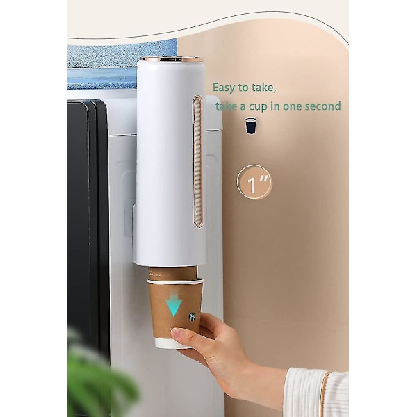 Kopphållare Dispenser för Pappersmugg Med Lock, Väggmonterad Kopp Dispenser, För Plastmugg, Pappersmugg Och Papperskon