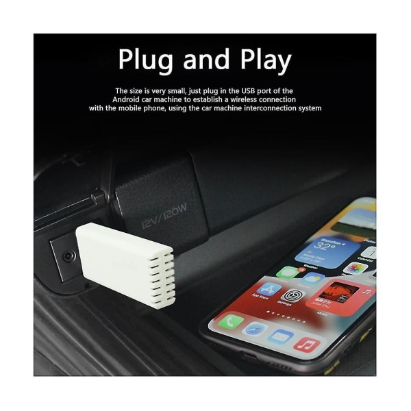 Langallinen langattomaan Carplay-sovittimeen Auton stereot USB-liitännällä Plug and Play Smart Link -puhelin Automaattinen yhteys