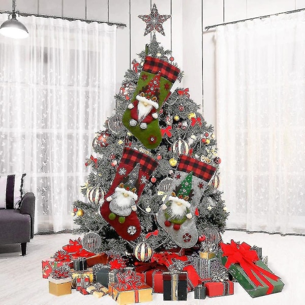 Juledekorasjoner 3stk 18 Jule Strømpe Klassiske Store Strømper Julenisse Xmas Karakter For
