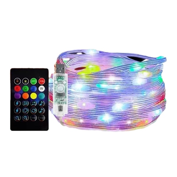 Nästan jul 200 tum 50 st Led regntät USB drivna färgglada ljusslingor