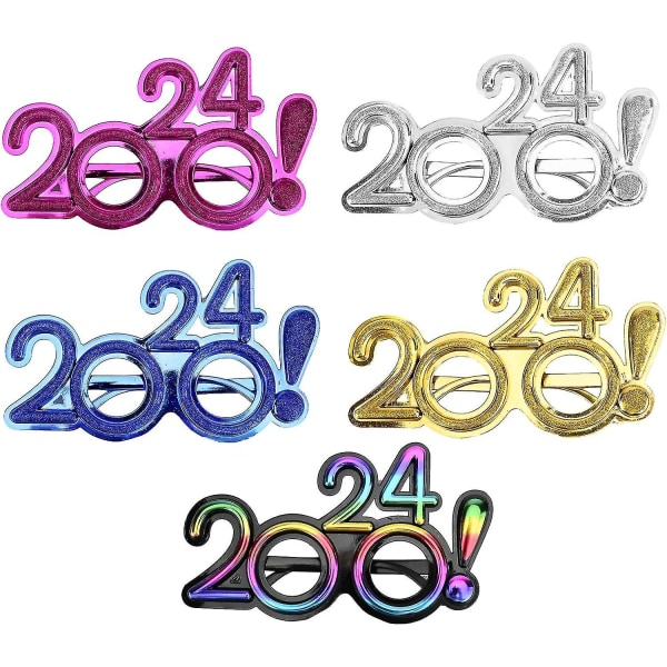 5 Pcs 2024 Glasses Happy New Year's Eve Glasses Fancy New Year Party Eyeglasses 2024 Graduation Party Glasses Party Creative Decors Glasses 2024 Gradu