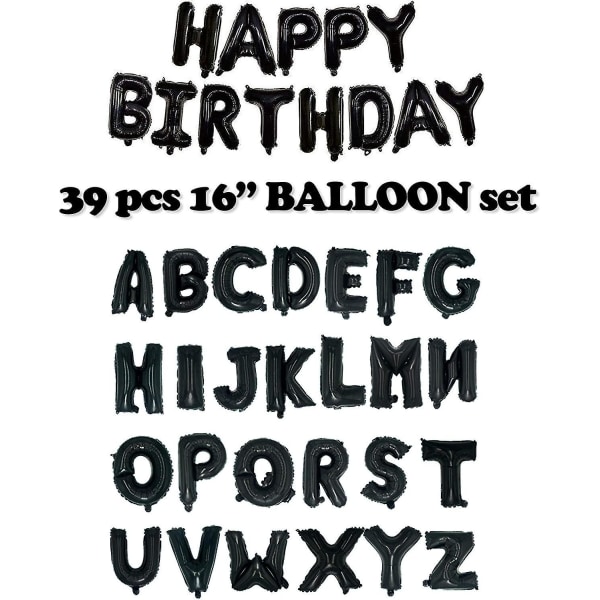 16" guldfolie Mylar bogstavballoner A-z 26 stk Mega Pack, aluminiums hængende folie