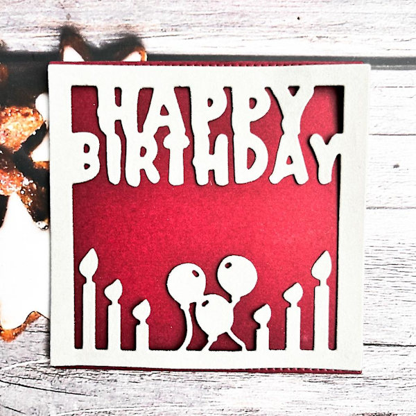 Rektangulær fødselsdag ballon stearinlys skæredør til DIY Scrapbooking papirhåndværk
